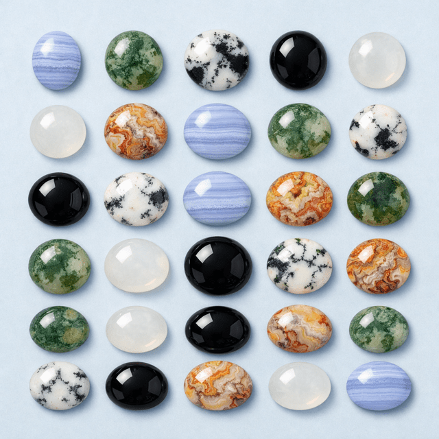 cabochons d'agates naturelles en bijouterie artisanale